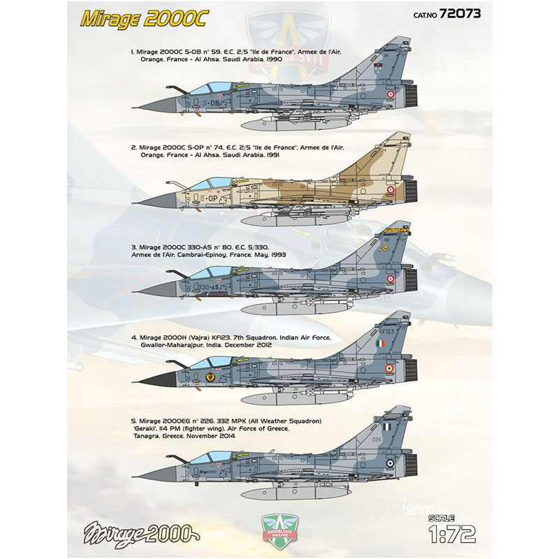 1/72 Avión de combate polivalente Mirage 2000C