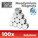 Imanes Neodimio 3x0'5mm - 100 unidades (N35)