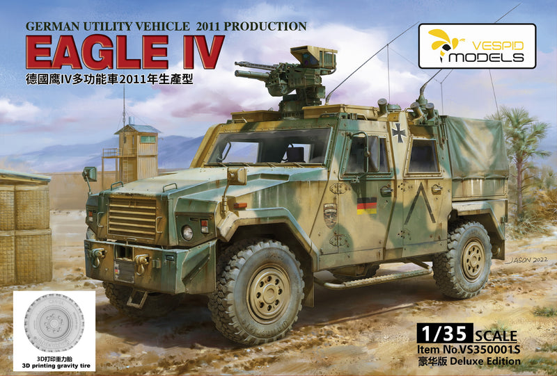 1/35 German Eagle IV Utility Vehicle 2011 production 3D printing gravity tire+DIE-CUT MASK+ Mirror sticker