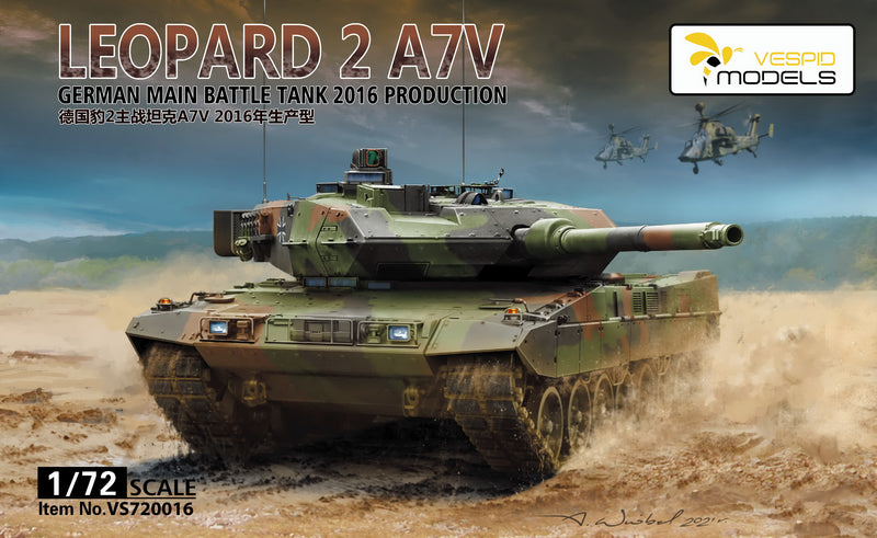 "1/72 German Main Battle Tank Leopard 2 A7V Metal barrel +Metal tow cable"