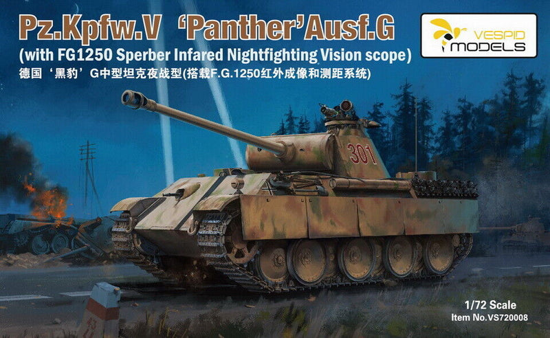 1/72 Pz.Kpfw.V  ‘Panther’Ausf.G   (with FG1250 Sperber Infared Nightfighting Vision scope) Metal barrel + 3D print muzzle braker + Photo etched side shirts