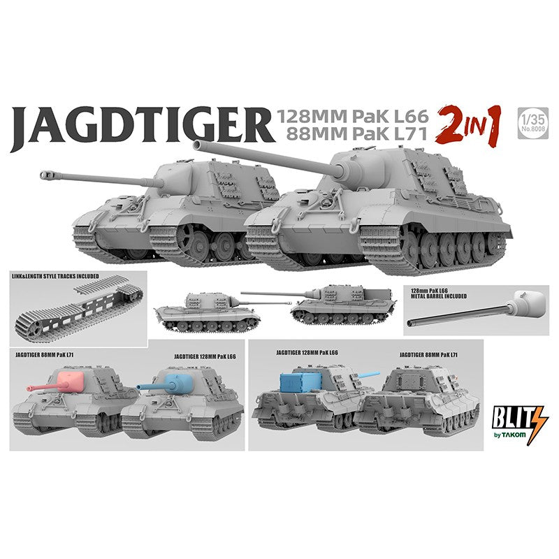 1/35 JAGDTIGER (2 in 1) 128MM Pak L66, 88MM Pak L71