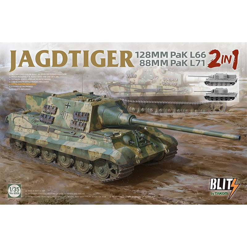 1/35 JAGDTIGER (2 in 1) 128MM Pak L66, 88MM Pak L71