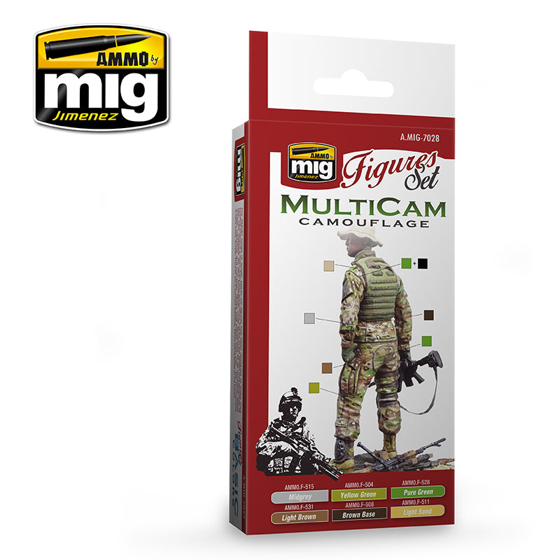 Set colores camuflaje multicam