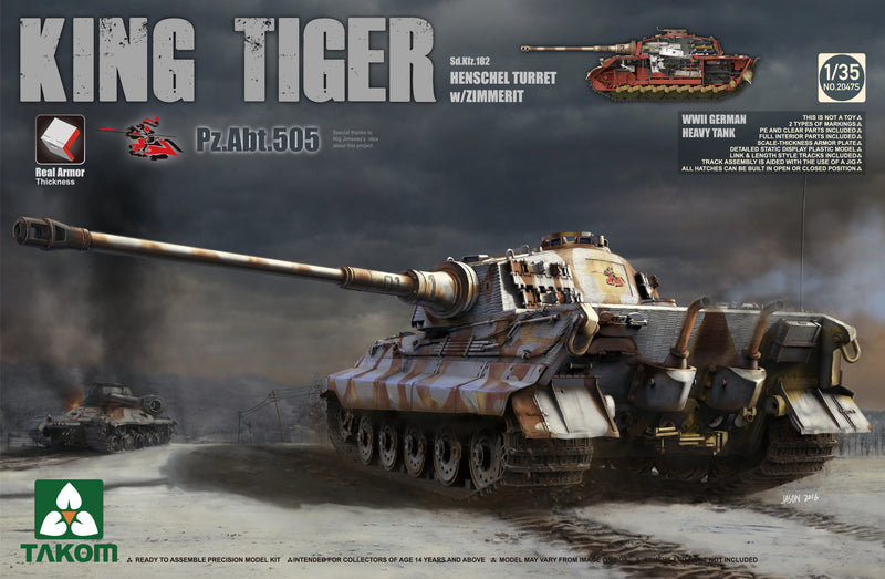 Tanque King tiger torre Henschel con interior edición especial PzAbt.505