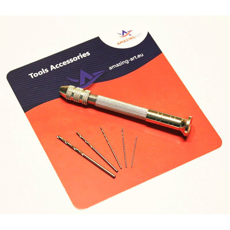 Mini Hand Drill + 5 Drills Different Sizes